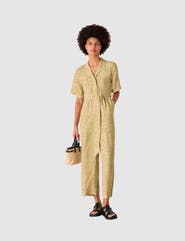 Whistles Kelly Tiger Flame Cropped Jumpsuit