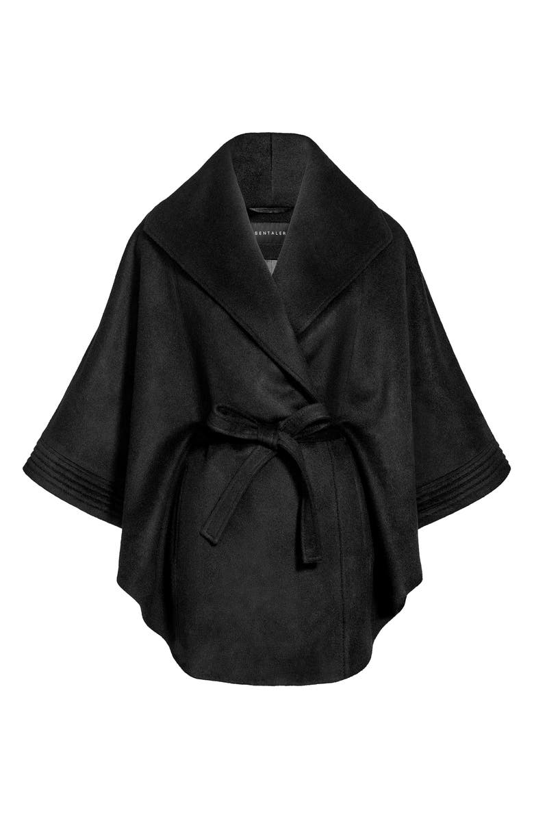 SENTALER Baby Alpaca & Wool Cape, Alternate, color, Black