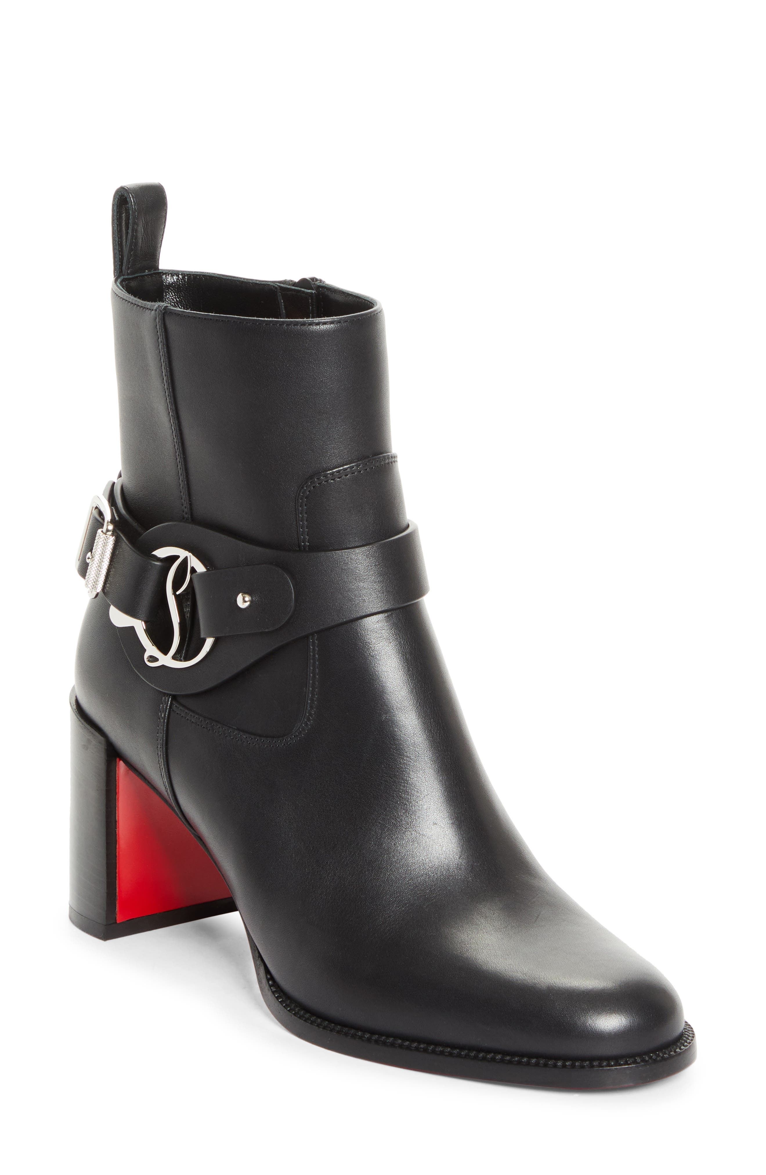 Christian Louboutin Dianouchette Bootie, Main, color, Black/ Black Lucido