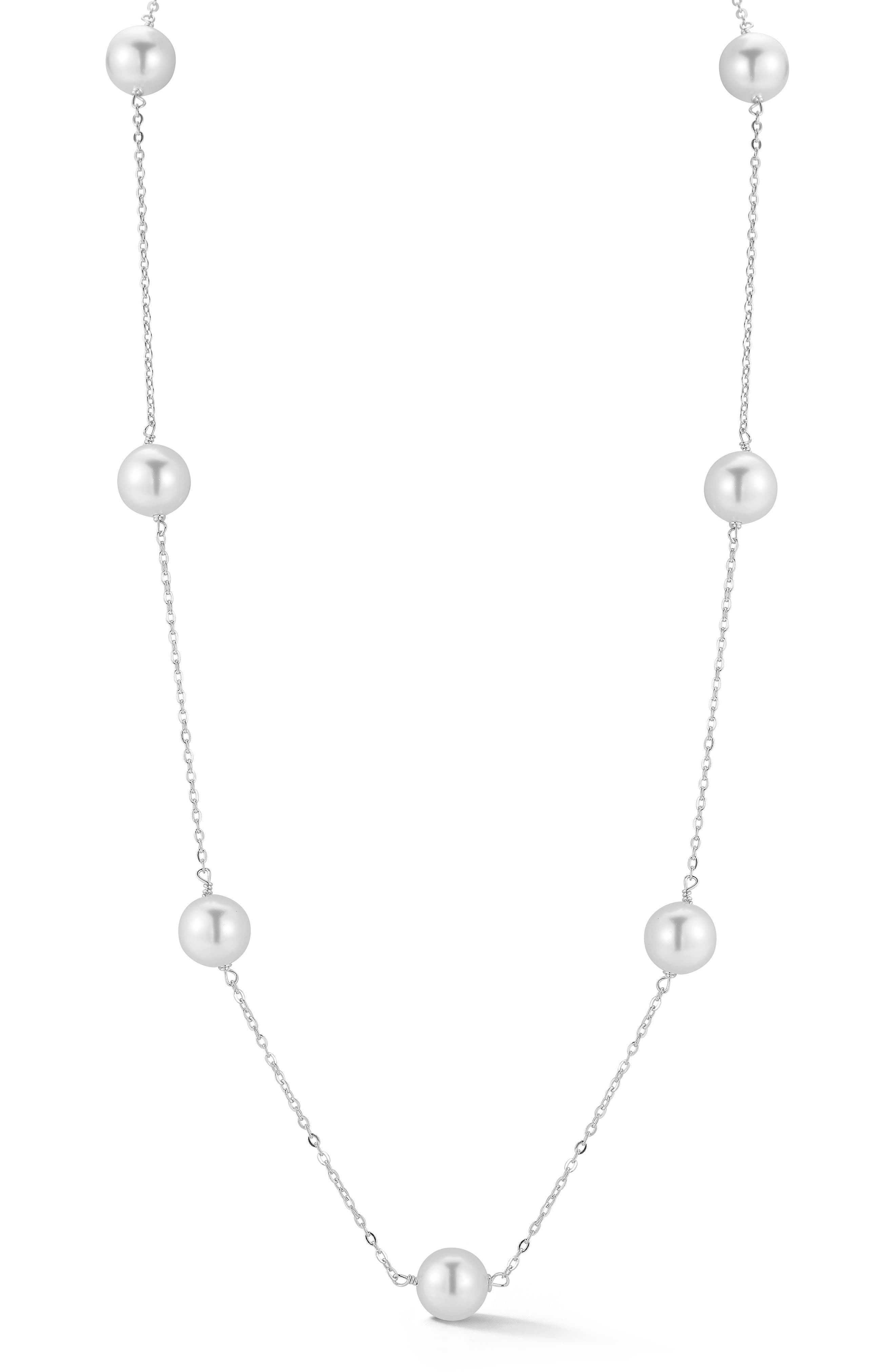 GLAZE JEWELRY 8mm Freshwater Pearl Station Necklace