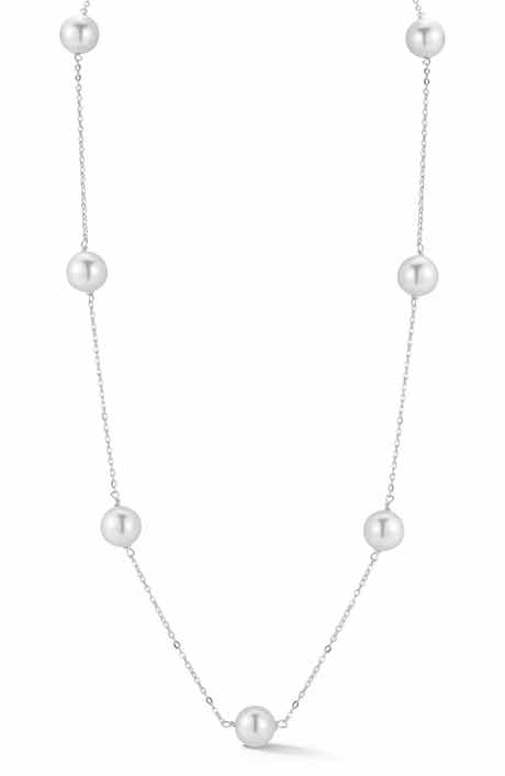 GLAZE JEWELRY 8mm Freshwater Pearl Station Necklace