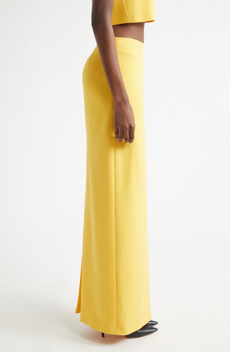 Carolina Herrera Stretch Virgin Wool Column Skirt, Alternate, color, Daffodil