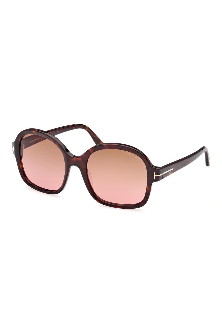 68mm Butterfly Sunglasses, Alternate, color, DARK HAVANA / GRADIENT BROWN