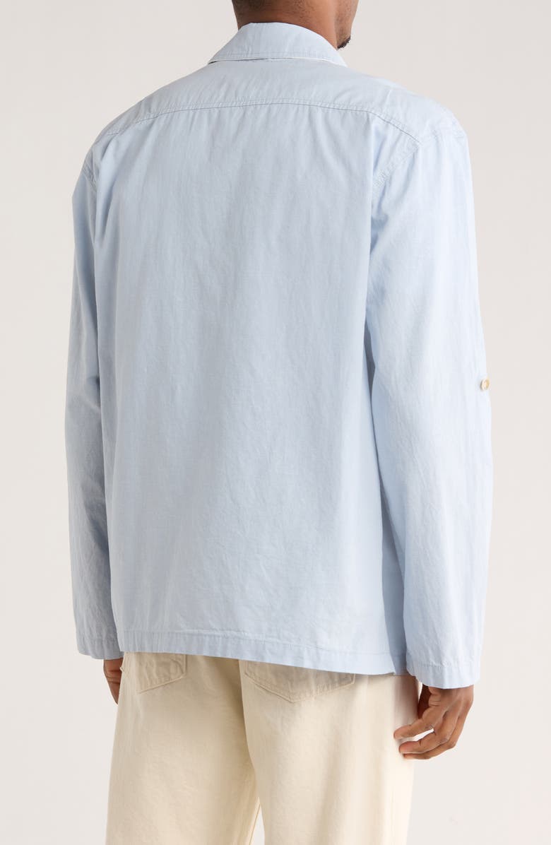 Scotch & Soda Relaxed Fit Cotton & Linen Shirt Jacket, Alternate, color, Medium Blue