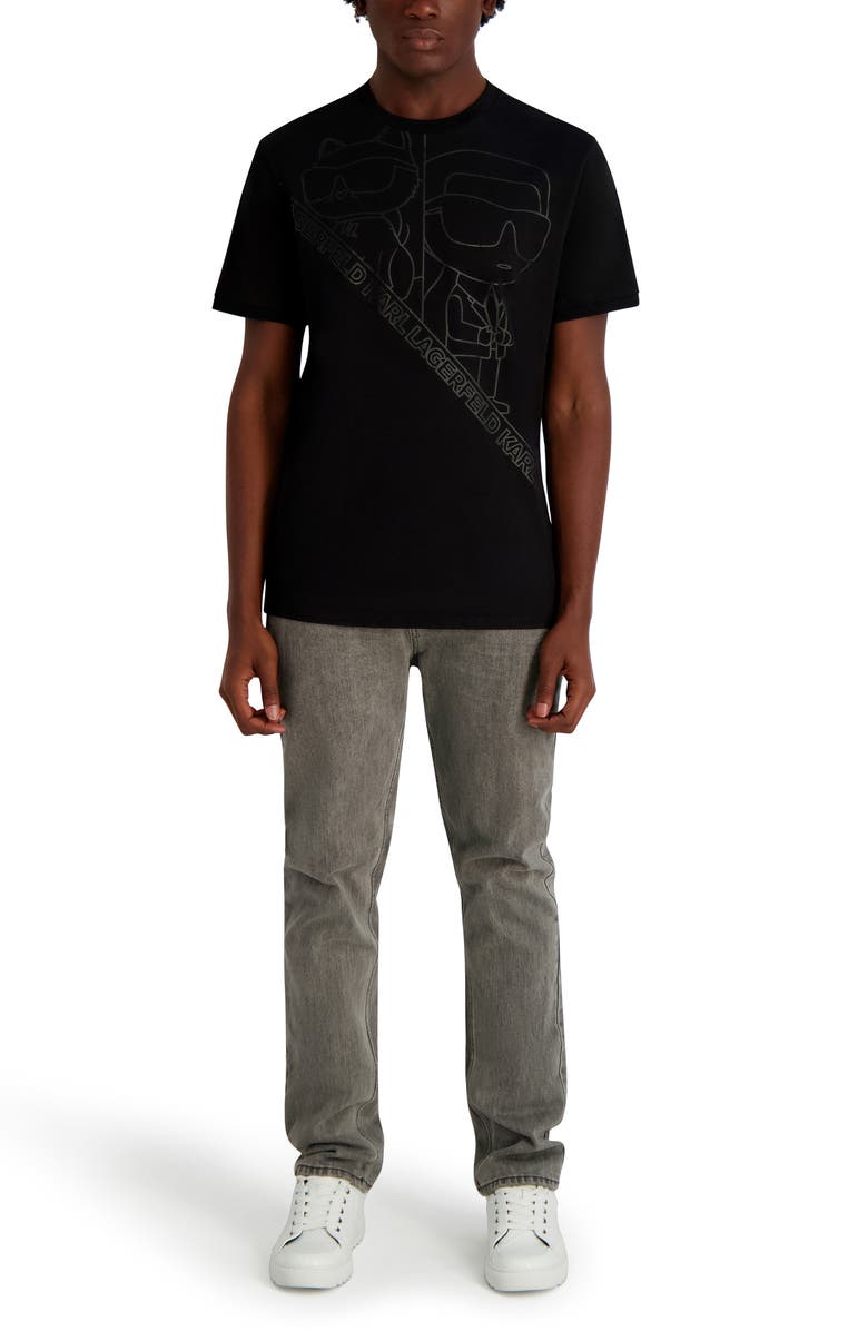 KARL LAGERFELD PARIS Oversized Outline T-Shirt, Alternate, color, Black