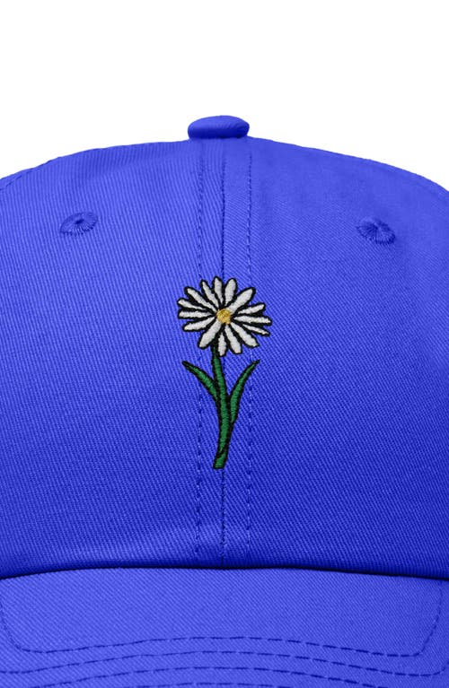 Dalix Daisy Embroidered Everyday Hat In Royal Blue