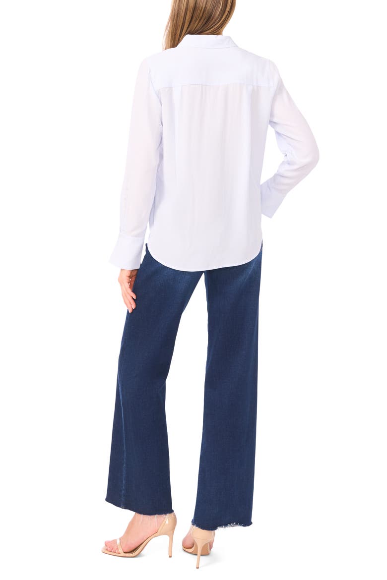 Stripe Semi Sheer Popover Top, Alternate, color, FROZEN