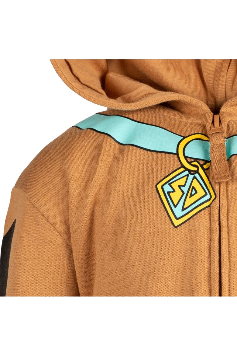 Fleece Zip-Up Hoodie, Alternate, color, Scooby Doo Brown
