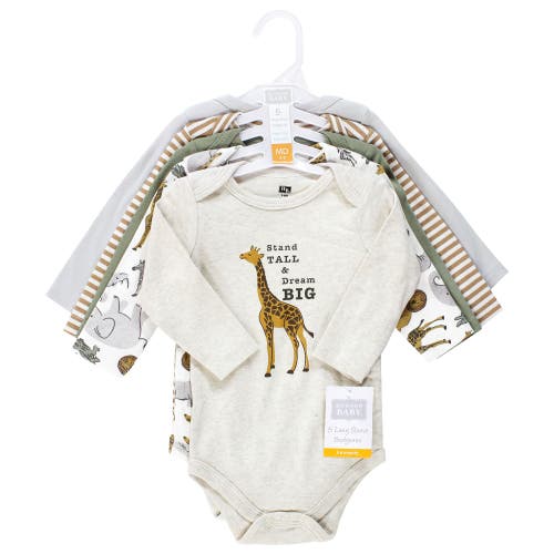 Hudson Baby Cotton Long-sleeve Bodysuits 5-pack In Multi