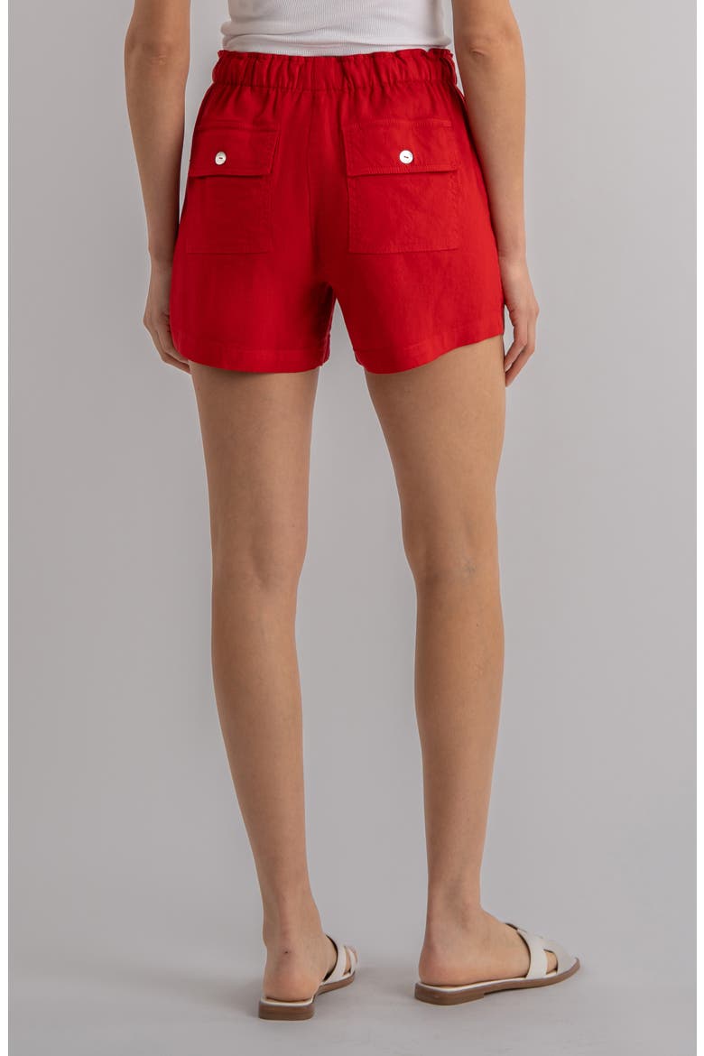 Katana Drawstring Linen Blend Shorts, Alternate, color, TOMATO JM