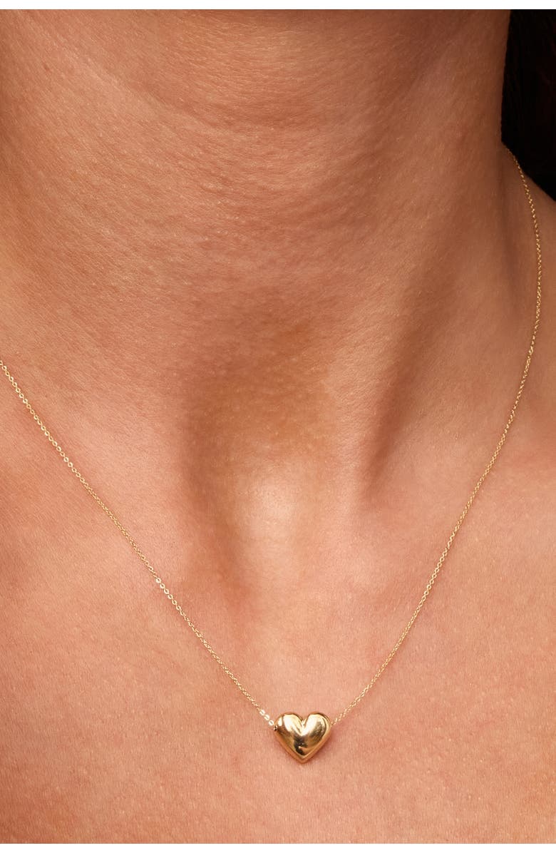 Oradina 14K Gold Heart of Gold Pendant Necklace, Alternate, color, White Gold