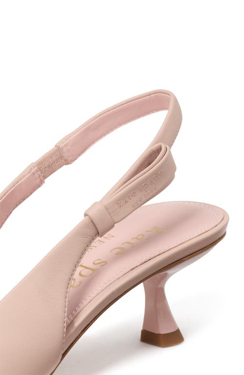 Kate Spade New York Riley Slingback Pointed Toe Kitten Heel Pump In Pale Vellum
