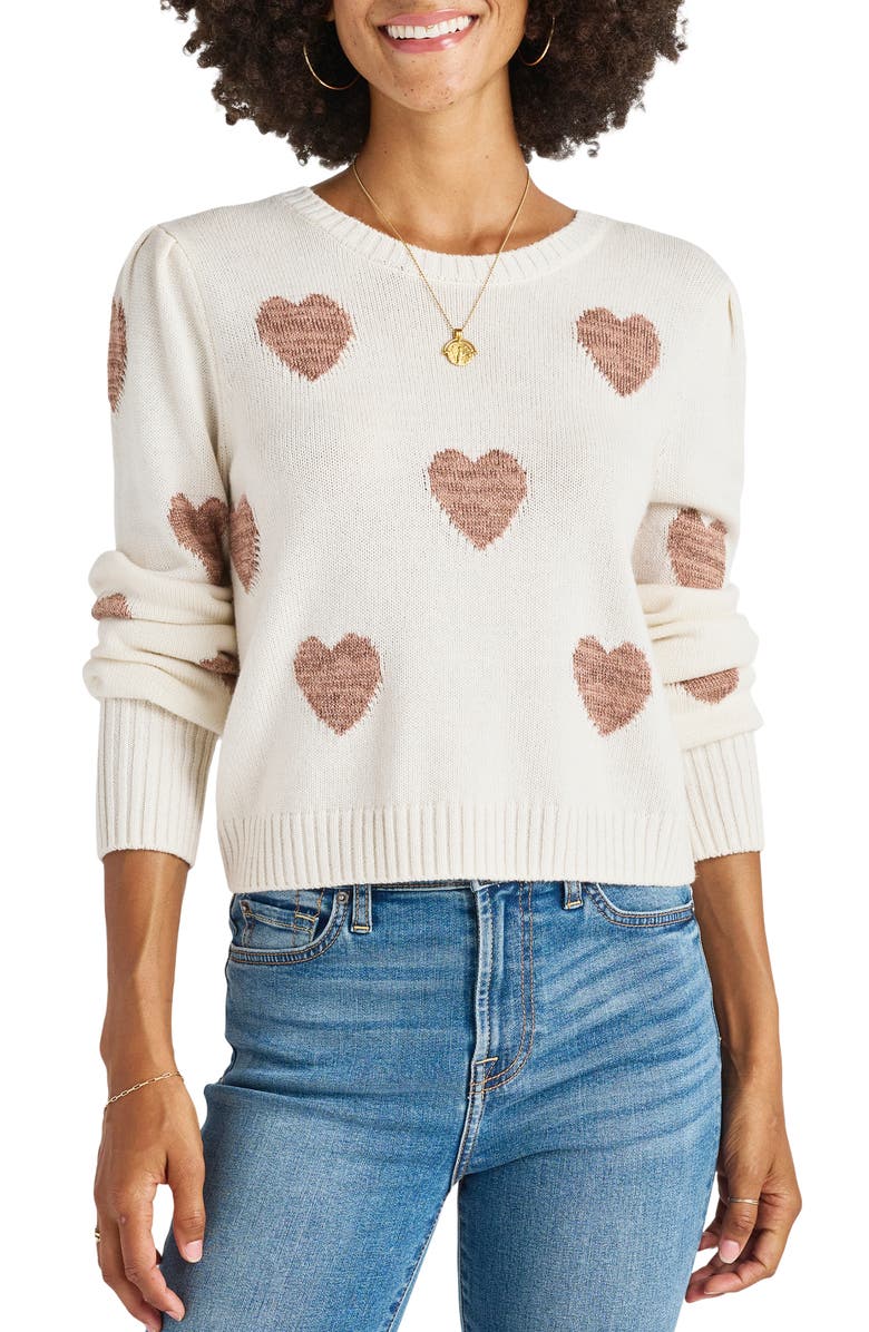 Splendid Annabelle Metallic Heart Sweater, Main, color,