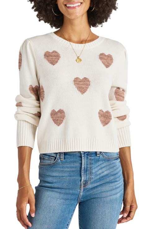 Annabelle Metallic Heart Sweater