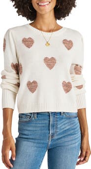Splendid Annabelle Metallic Heart Sweater