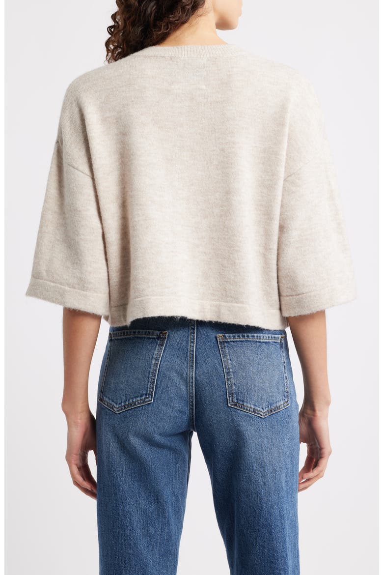 Cassidy Three Quarter Sleeve Cardigan, Alternate, color, CASHEW HEATHER