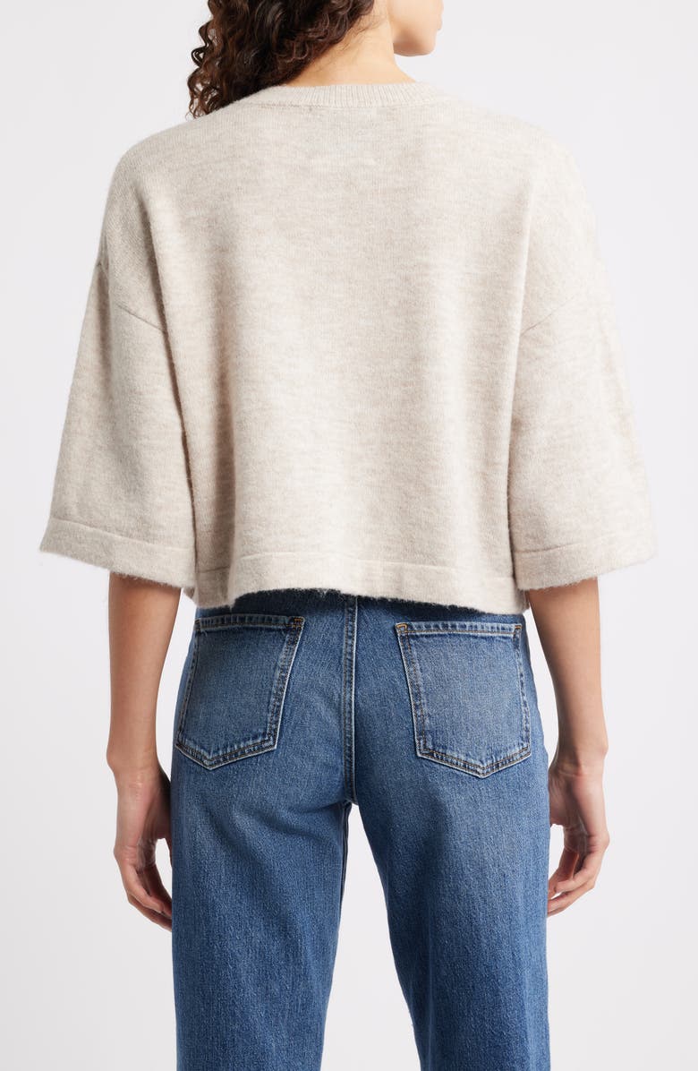 525 america Cassidy Three Quarter Sleeve Cardigan, Alternate, color, Cashew Heather