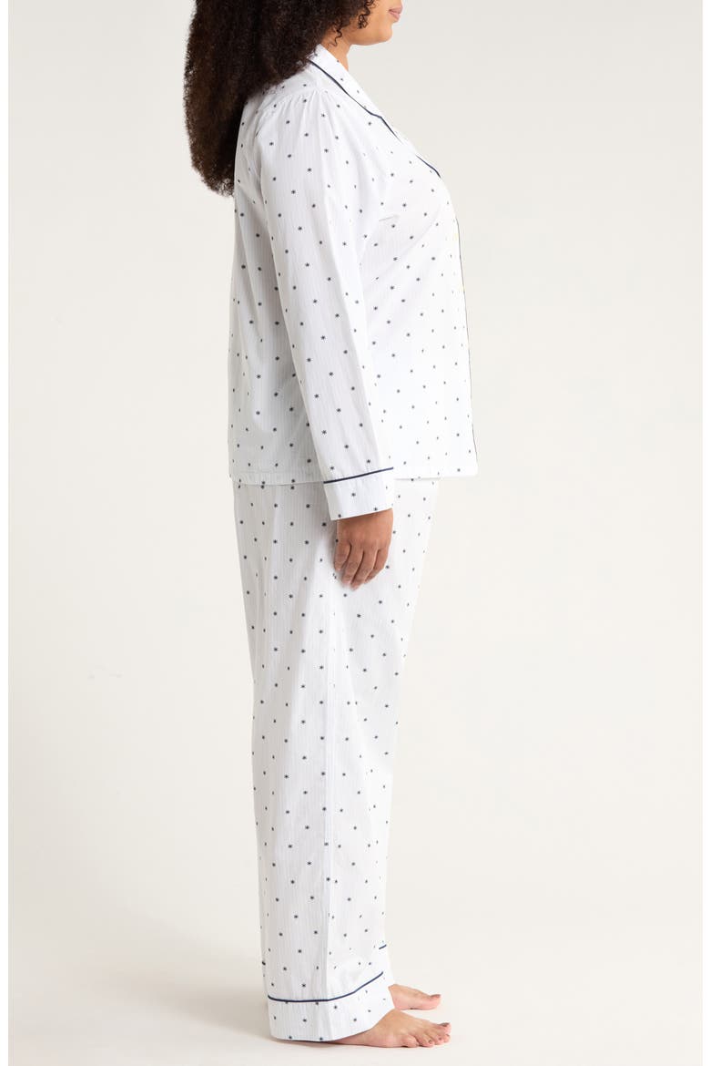 Classic Cotton Pajamas, Alternate, color, BLUE- NAVY SNOWFLAKE STRIPE
