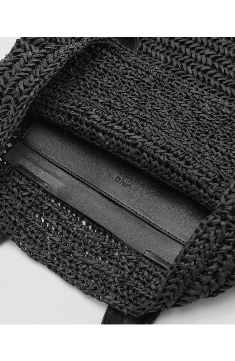 MANGO Braided Straw Shopper, Alternate, color,