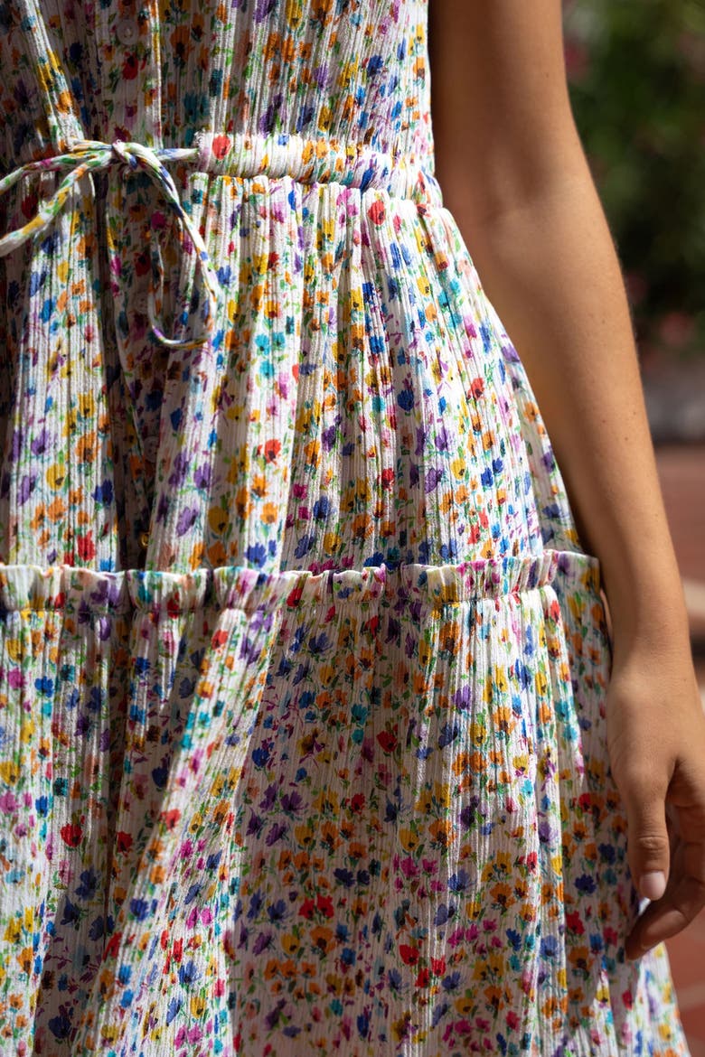 Charlotte Printed Button-Front Cotton Shirtdress, Alternate, color, Wildflower Fields