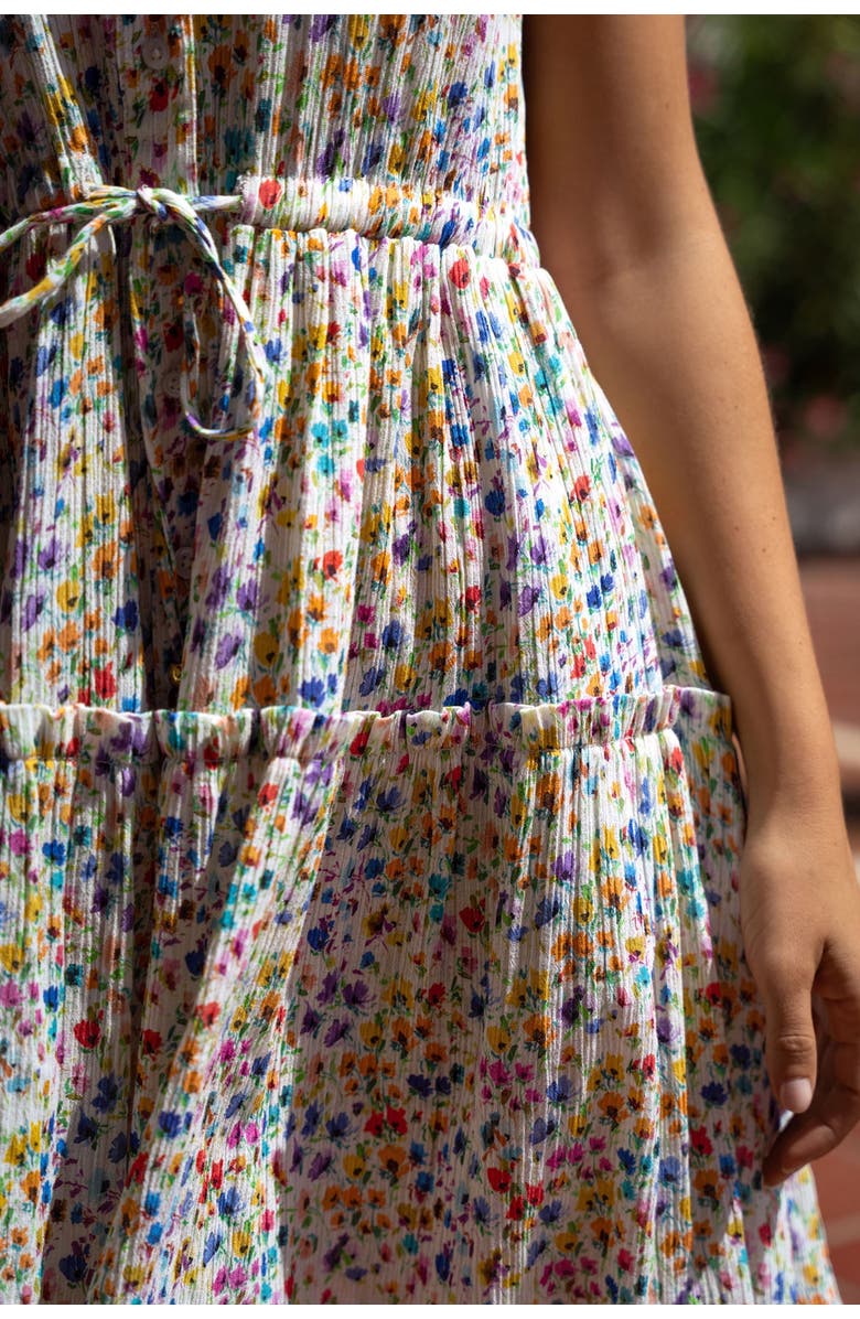 Change of Scenery Charlotte Printed Button-Front Cotton Shirtdress, Alternate, color, Wildflower Fields