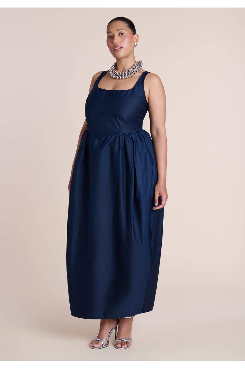 Pleated Tank Gown, Main, color, NAVY BLAZER