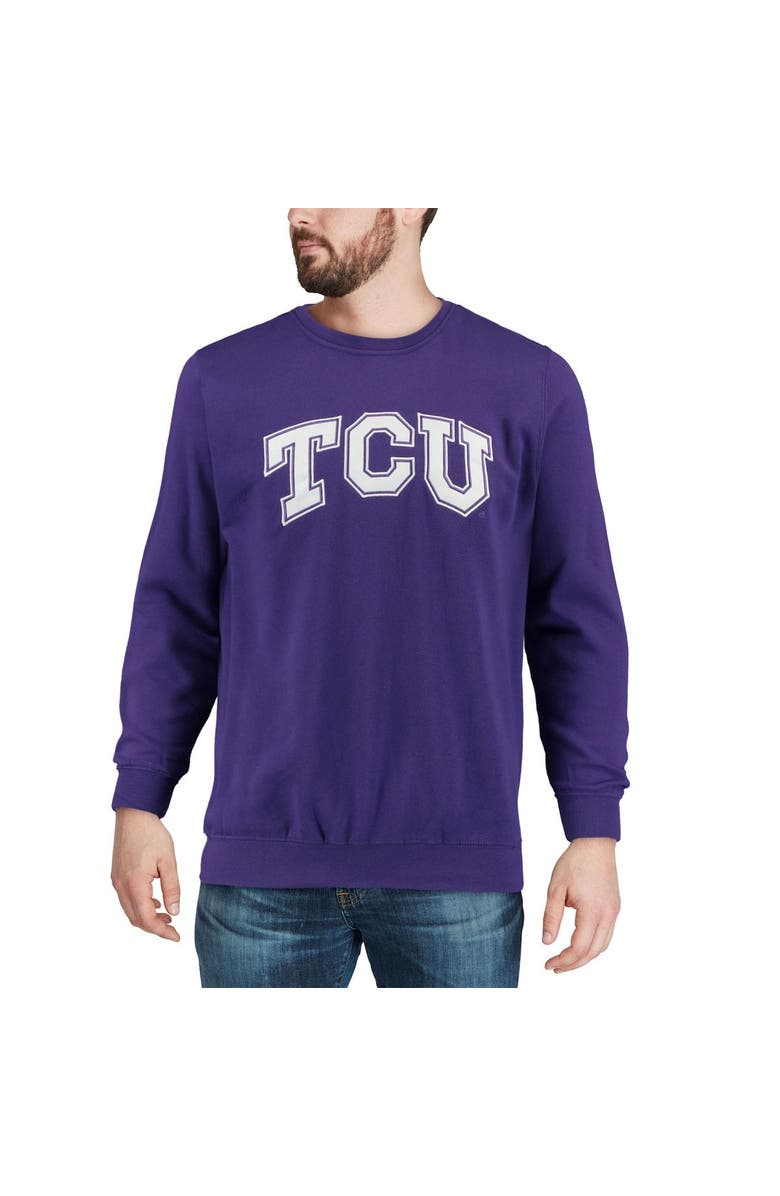 COLOSSEUM Men's Colosseum Purple TCU Horned Frogs Arch & Logo Crew Neck Sweatshirt, Alternate, color, Purple