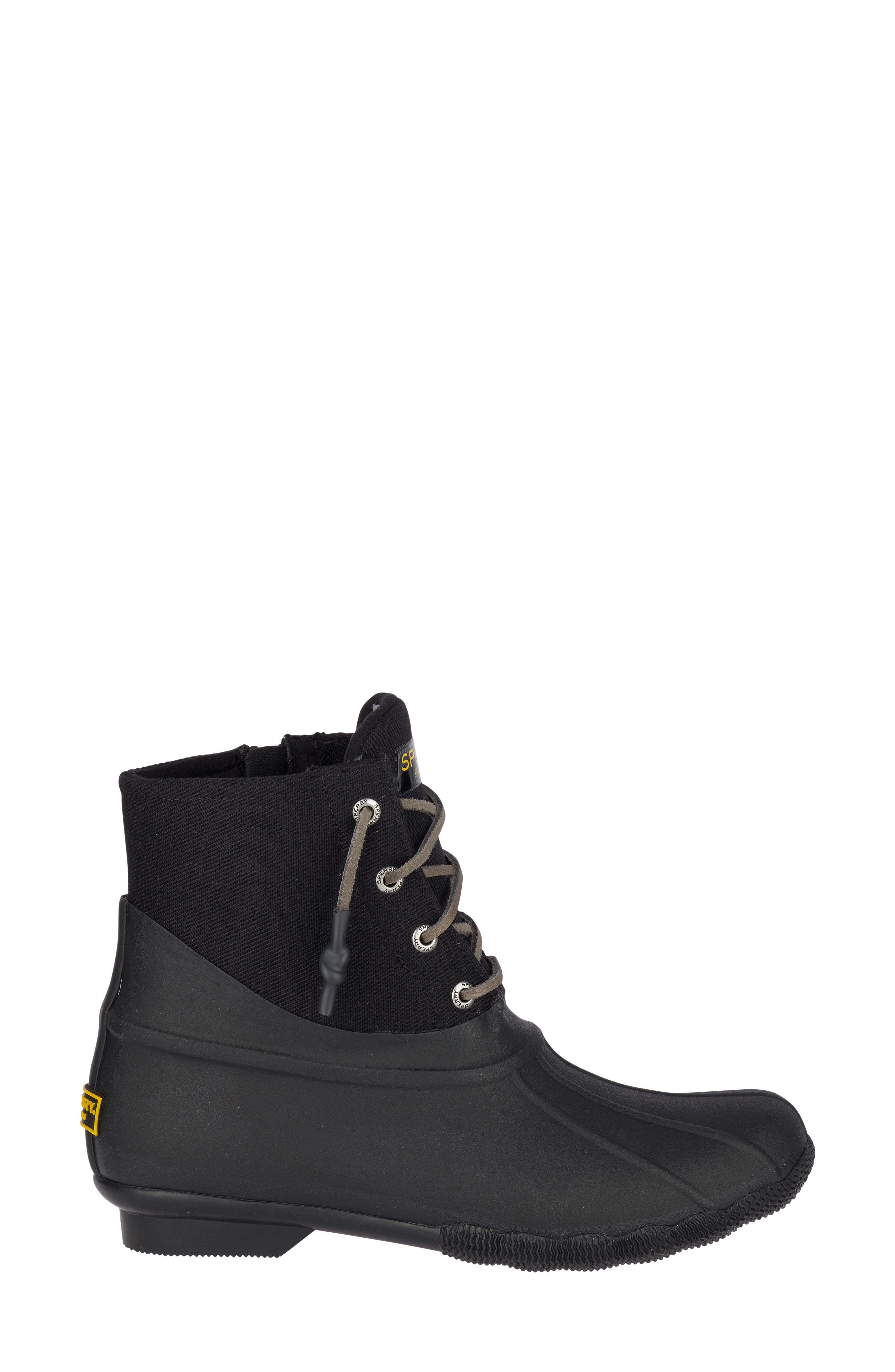 Saltwater Waterproof Rain Boot, Alternate, color, BLACK