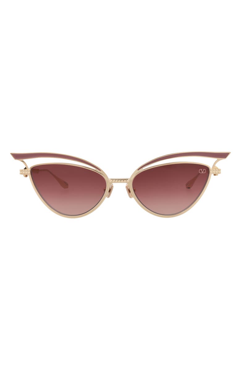 Valentino 55mm Cat Eye Sunglasses, Main, color, Gold Gold Rose