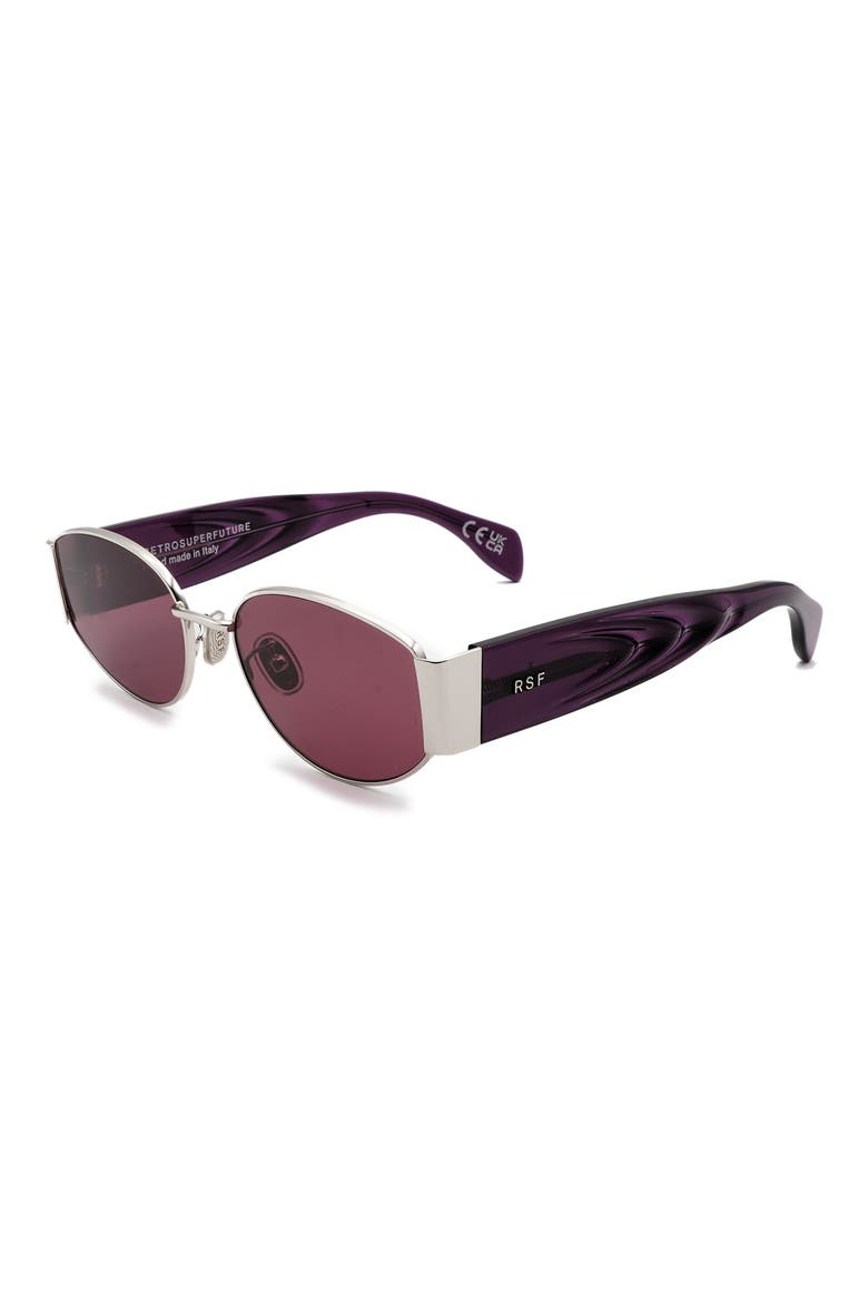 54mm Square Sunglasses, Alternate, color, SILVER/ DARK GREY