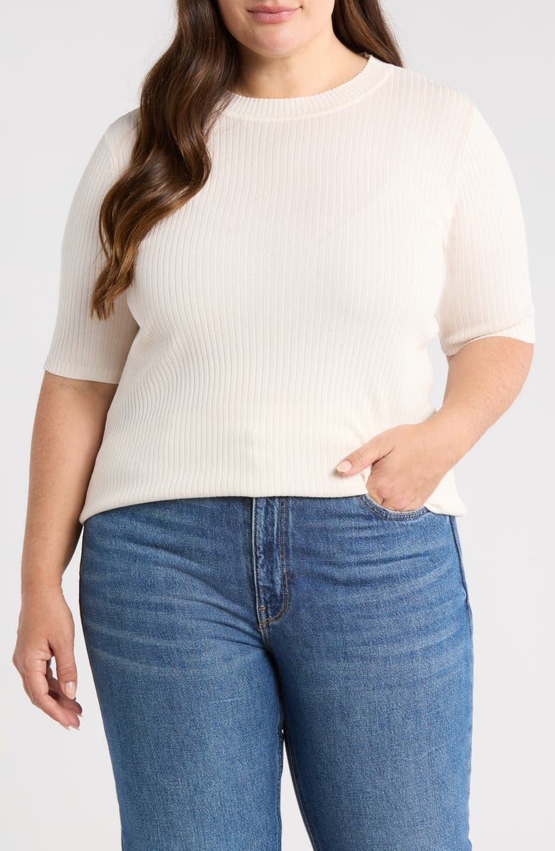 Jones New York Sutton Rib Sweater, Main, color, Jones White