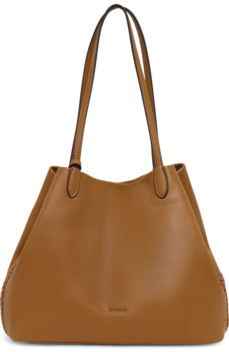 AIMEE All for Love Convertible Leather Shopper Bag, Alternate, color, Latte