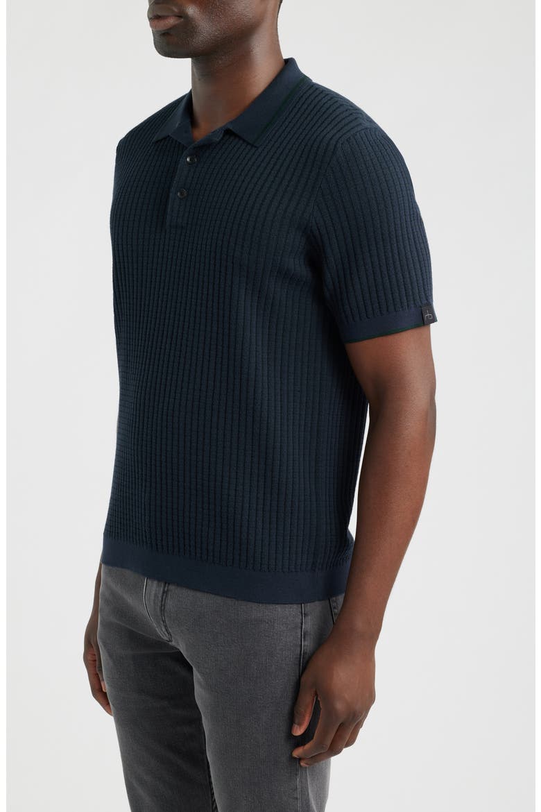 Harvey Rib Polo Sweater, Alternate, color, NAVY