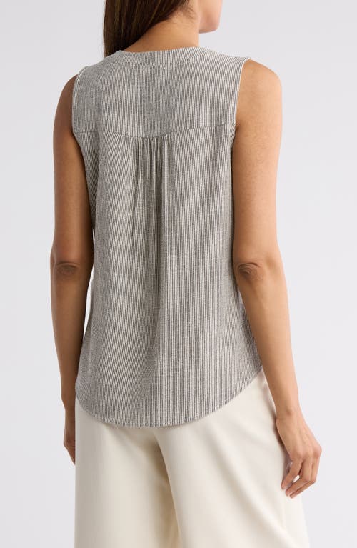 Shop Renee C Striped Tank Top In Grey
