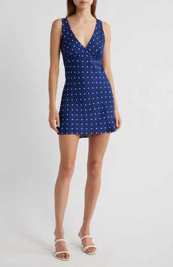 Reformation Calix Polka Dot Crepe Minidress