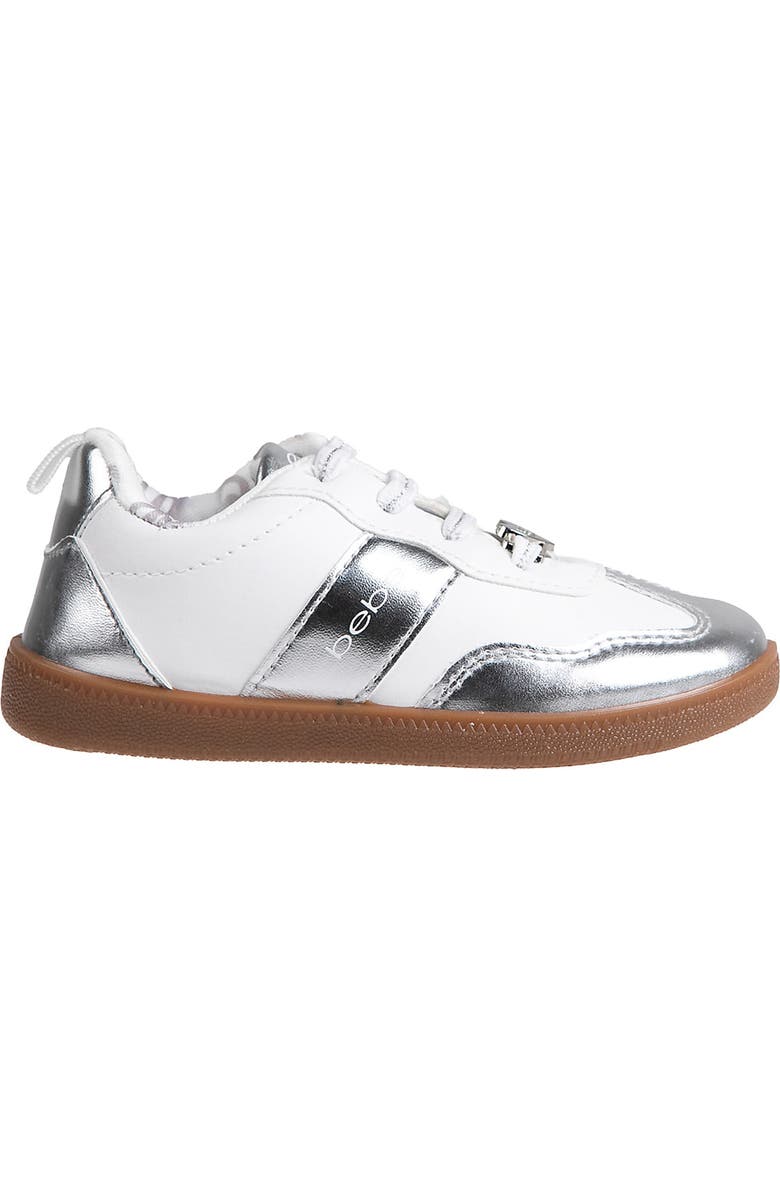 bebe Kids' Metallic Sneaker, Alternate, color, White
