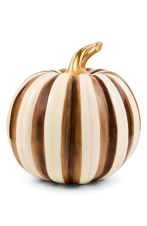Striped Medium Pumpkin Tabletop Decor