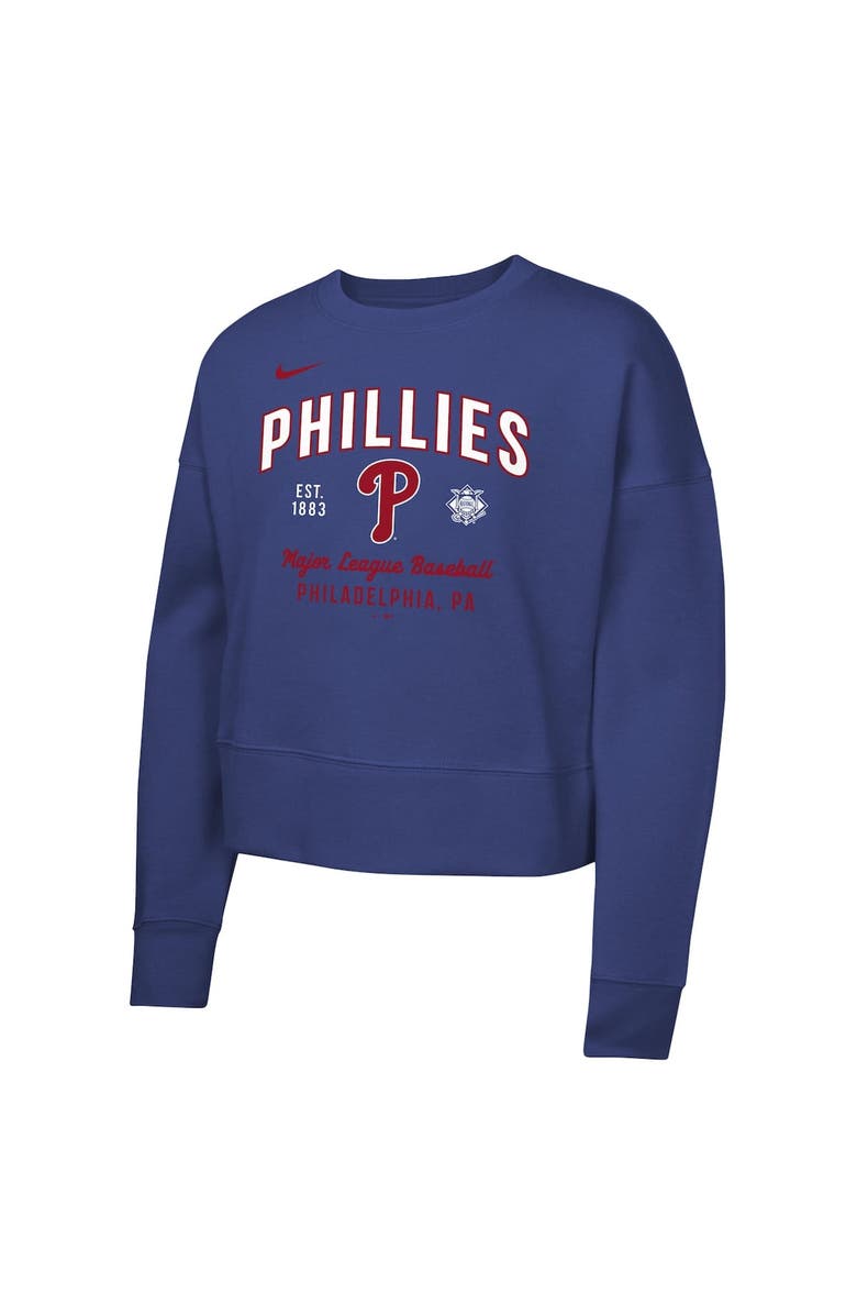 Nike Girls Youth Nike Royal Philadelphia Phillies Fleece Sweatshirt, Alternate, color, Royal