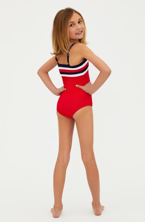 Beach Riot Kids' Little Jessa One-piece Swimsuit In Red