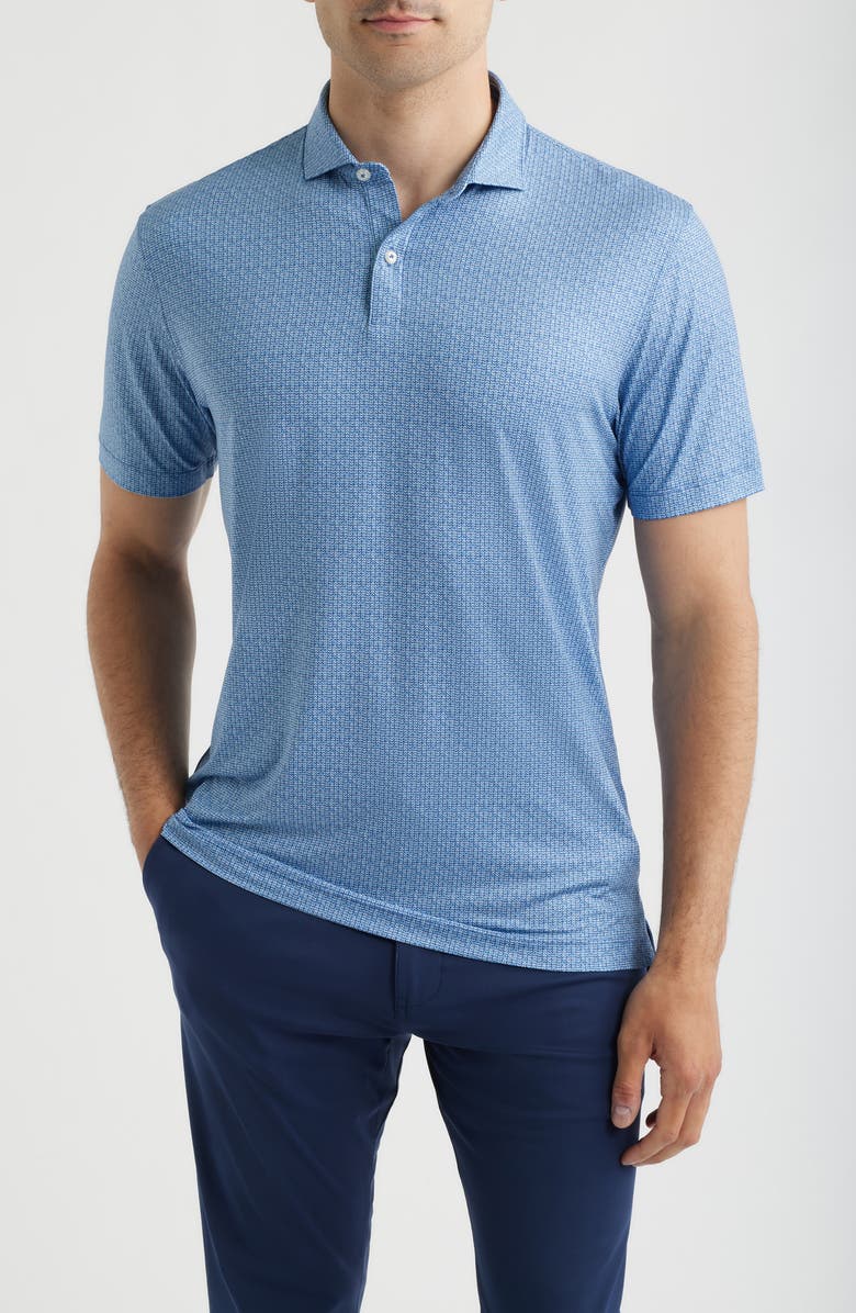 johnnie-O Fall Flower Featherweight Performance Polo, Main, color, Lake