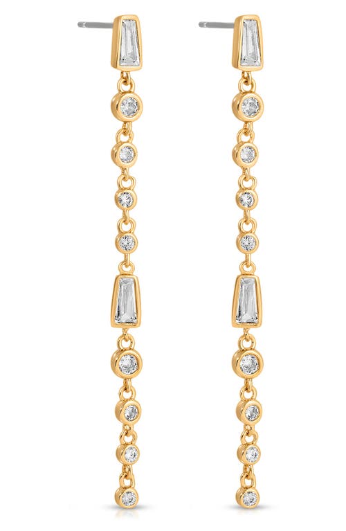 Ettika Cubic Zirconia Linear Earrings In Gold