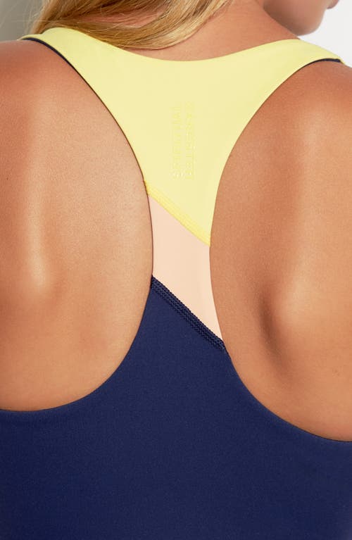 Spiritual Gangster Sumner Longline Sports Bra In Indigo