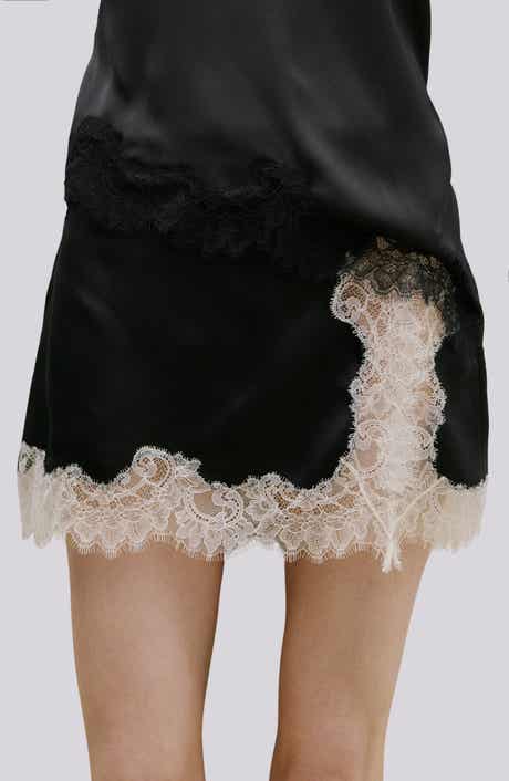 Falda Tamara Satin & Lace Miniskirt