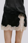 MANGO Falda Tamara Satin & Lace Miniskirt