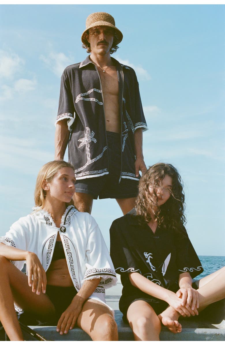 Tombolo 'Beach Break' Cabana ~ Relaxed Fit, Alternate, color, Black