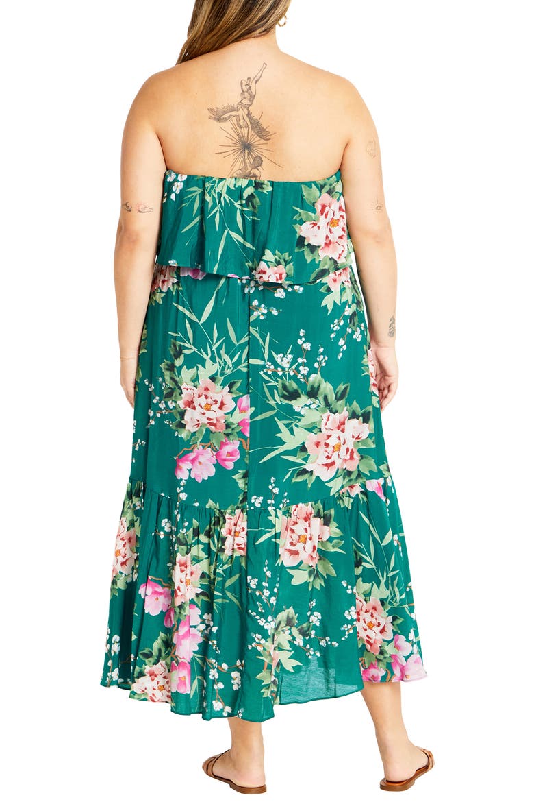 Pia Floral Strapless Maxi Dress, Alternate, color, JADE SWEET BLOSSOM