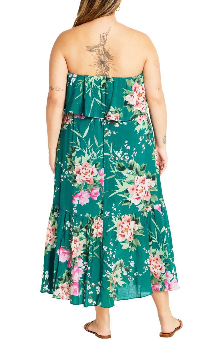 City Chic Pia Floral Strapless Maxi Dress, Alternate, color, 
