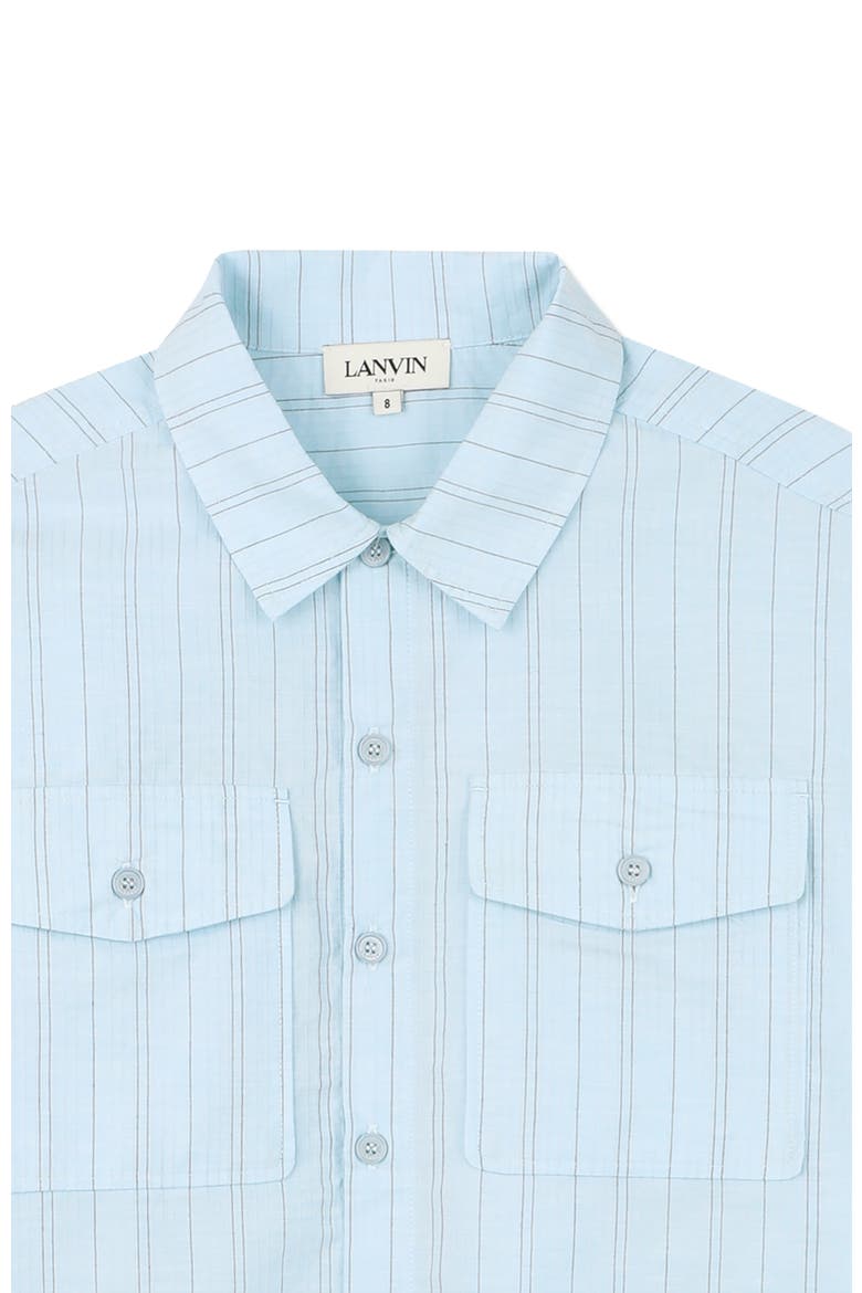 Kids Long-Sleeved Shirt In Cotton, Alternate, color, Blue