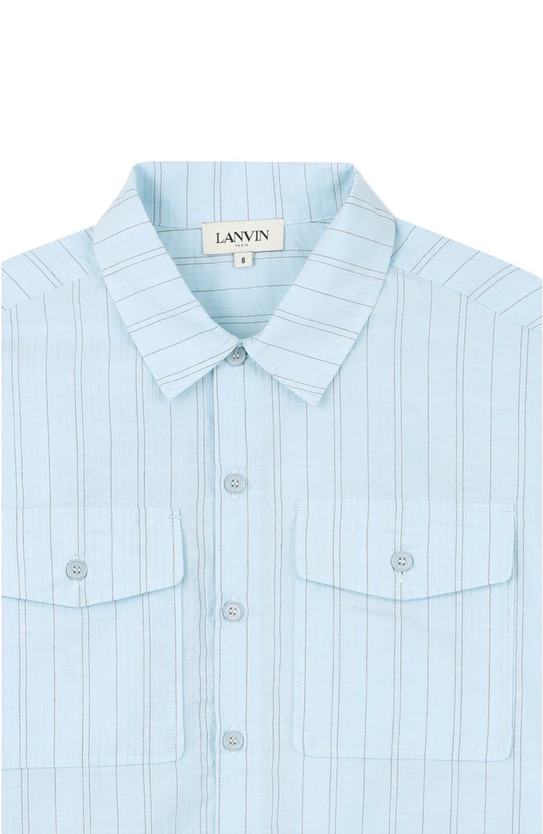 Lanvin Kids Long-Sleeved Shirt In Cotton, Alternate, color, Blue