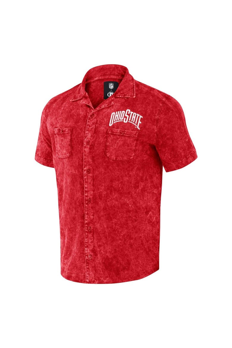Men's Darius Rucker Collection by Fanatics  Scarlet Ohio State Buckeyes Team Color Button-Up Shirt, Alternate, color, Scarlet
